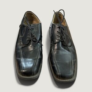 Bass Men's Derby Square Toe Black Leather Dress Shoes Size 9